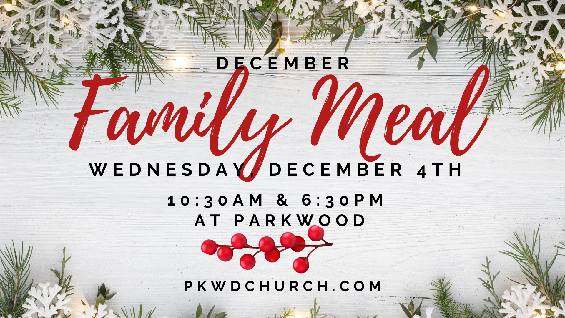 Family Meal – 10:30 am OR 6:30 pm